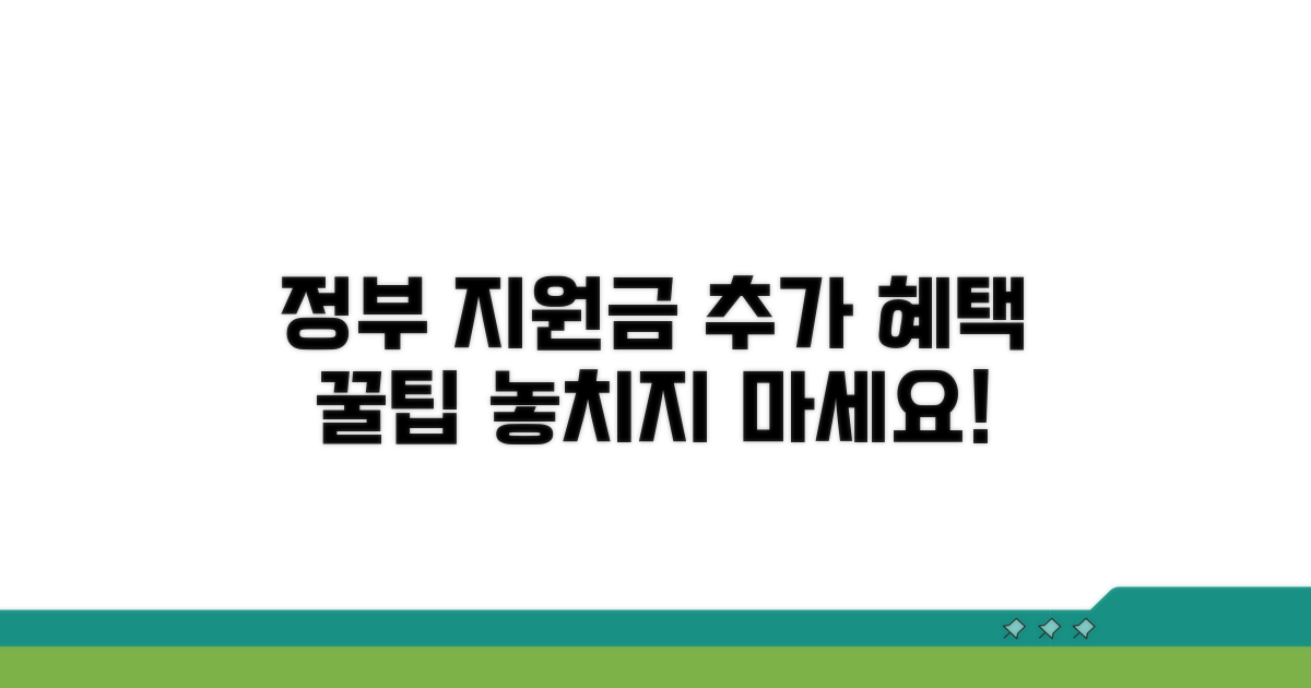 정부 지원금 추가 혜택 활용