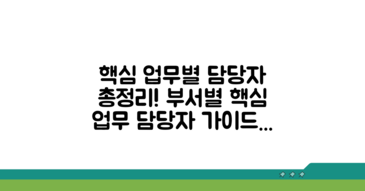 부서별 주요 업무와 담당자 안내