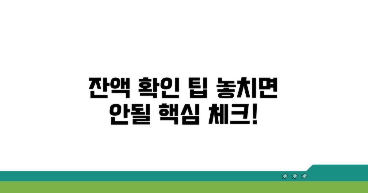 주의해야 할 잔액 확인 팁