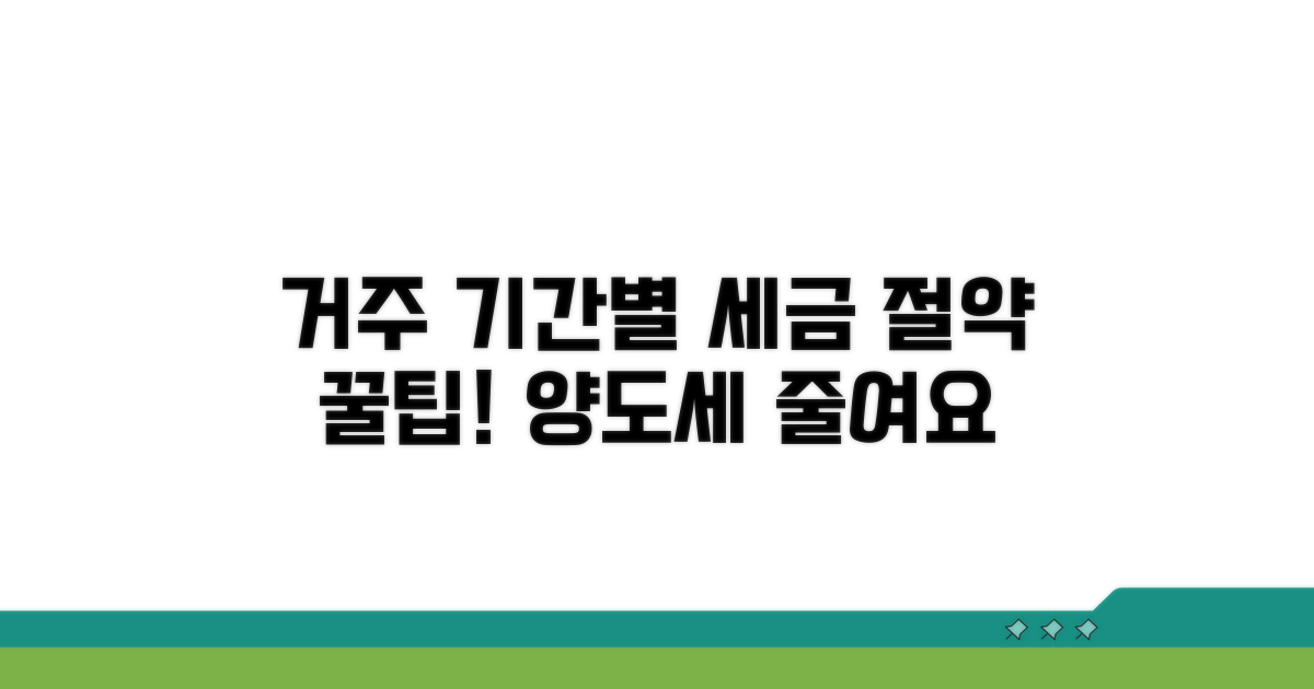 거주 기간별 양도세 절감 방법