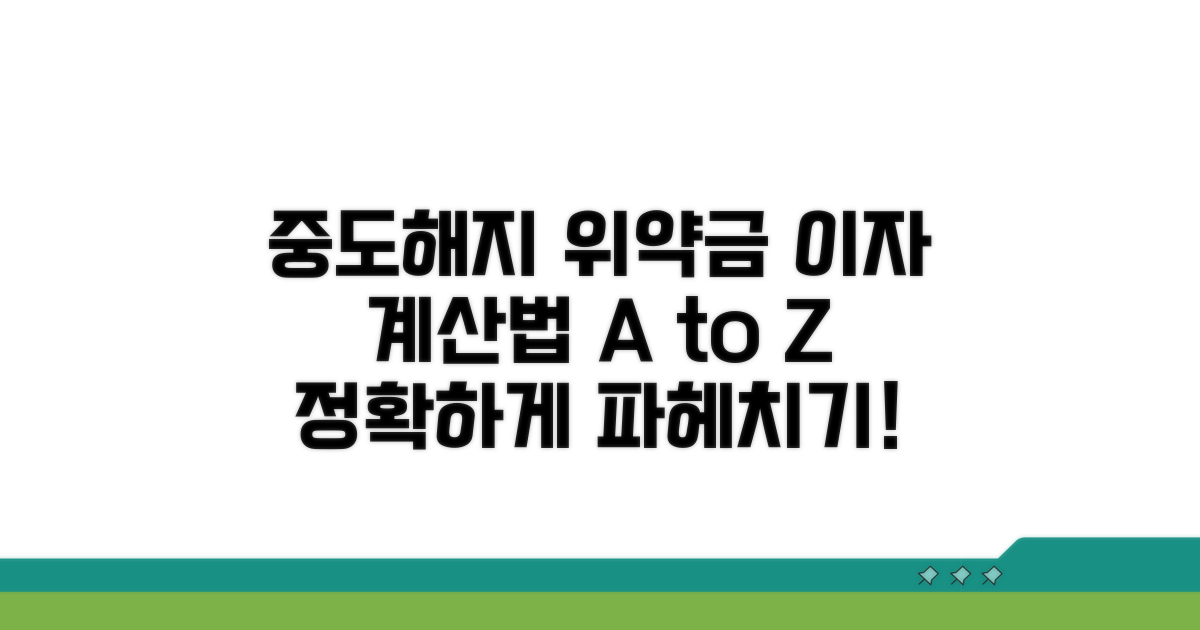 중도해지 위약금과 이자 계산 방법