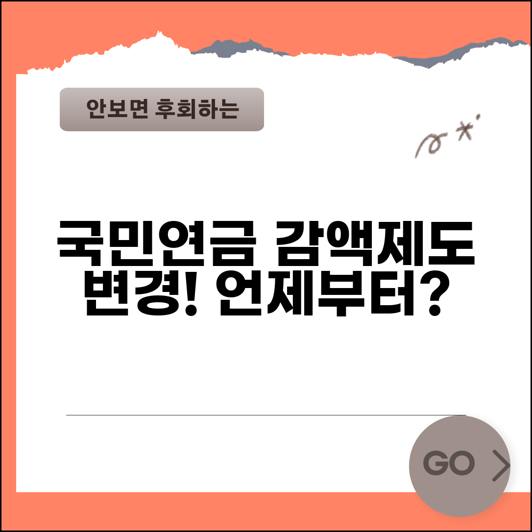 국민연금 감액제도 변경 시기 | 언제부터 바뀌는지 확인