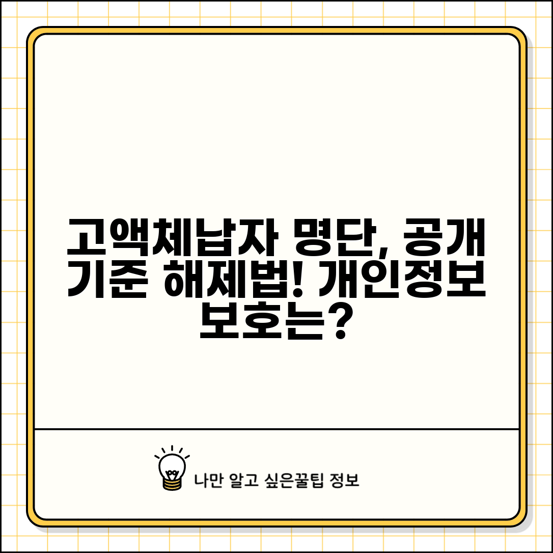 고액체납자 명단공개 기준과 해제 방법 | 개인정보 이슈와 대응책