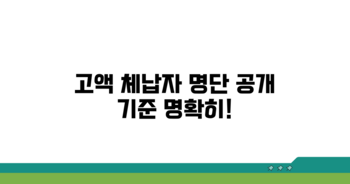 고액체납자 명단공개 기준 명확히