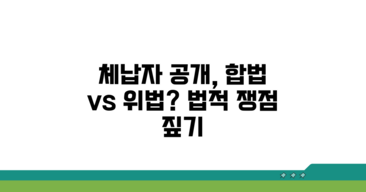 체납자 명단 공개 관련 법적 쟁점