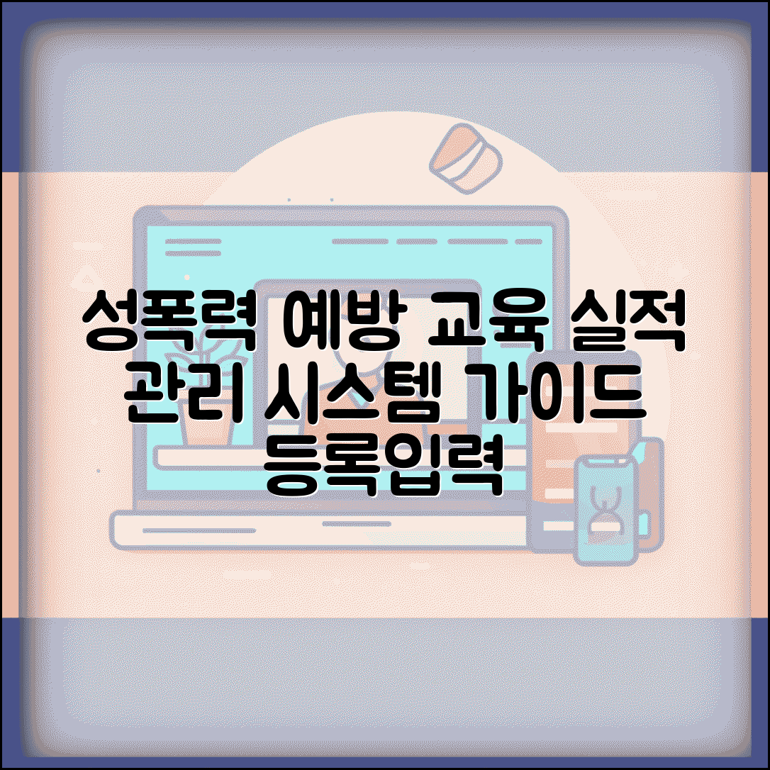 성폭력예방 교육 실적관리 시스템 활용 가이드 | 기관 등록 방법 | 실적 입력