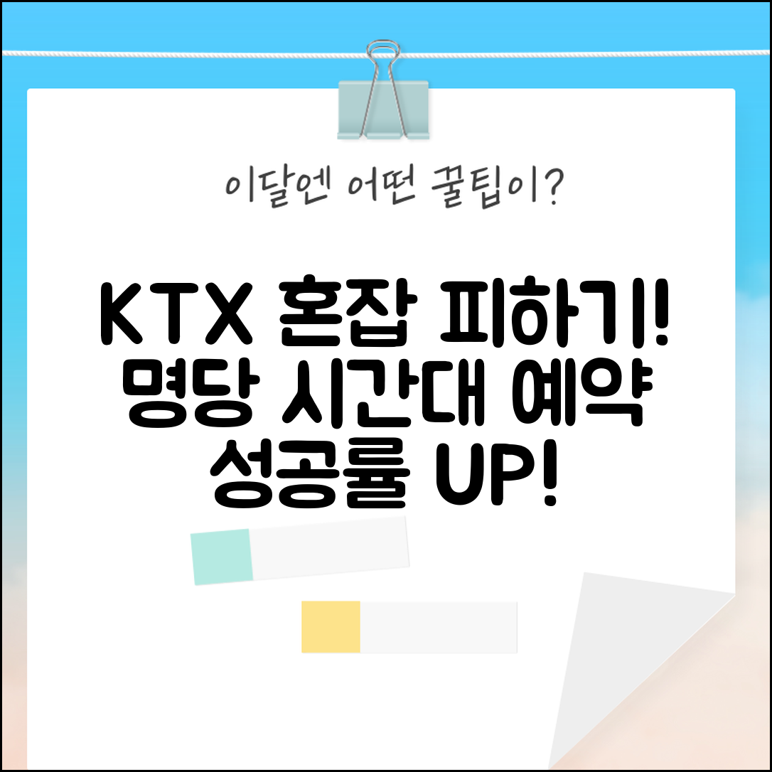 KTX 예약 혼잡시간 피하기 | 기차표 예약 성공률 높은 시간대