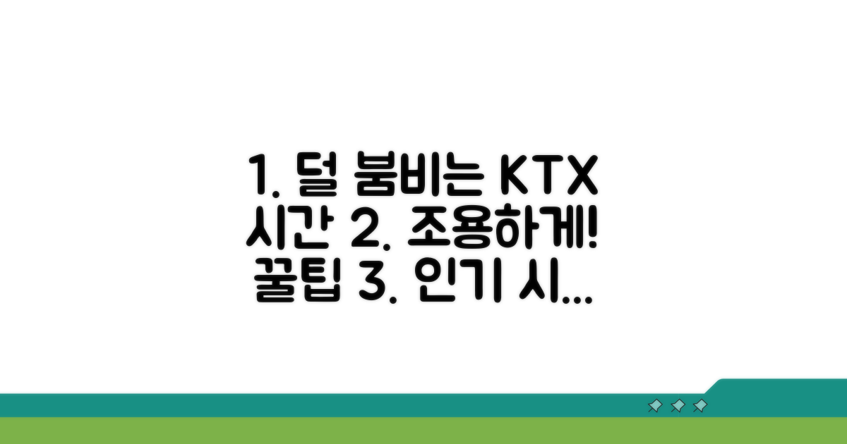KTX 예약 덜 붐비는 시간대