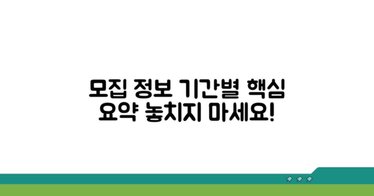 신청 기간별 주요 모집 정보