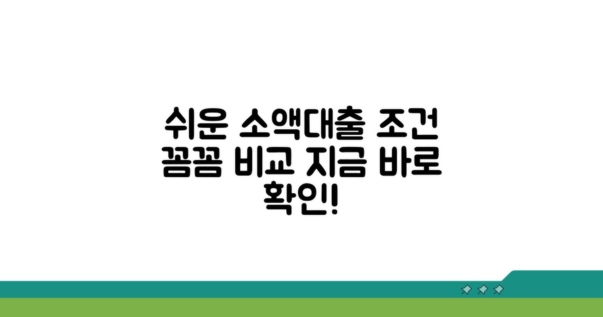 쉬운 소액대출 조건 비교