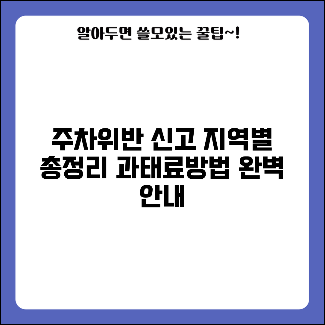 주차위반 신고 전화번호 총정리 | 지역별 불법주차 신고 연락처 및 과태료, 신고방법 완벽 안내