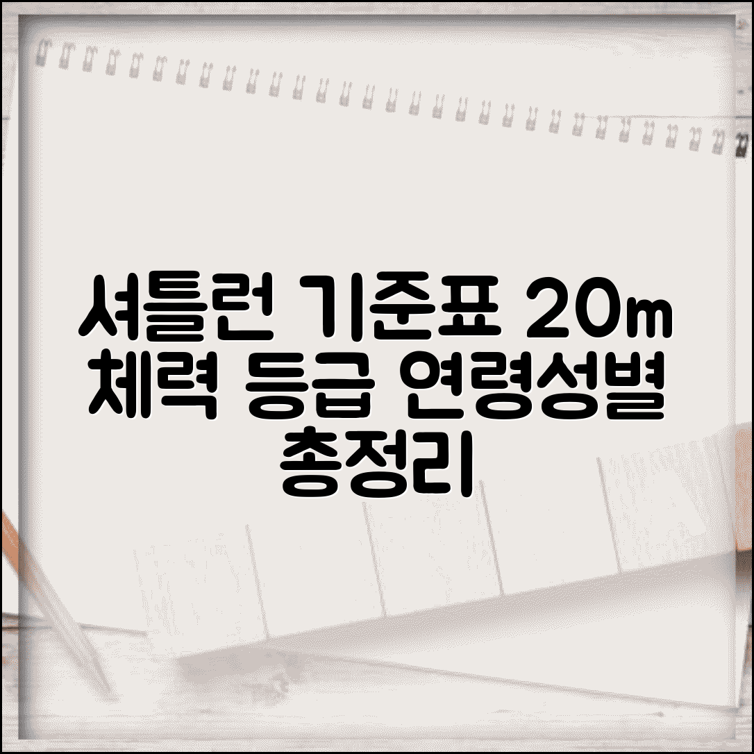 셔틀런 기준표 왕복달리기 | 20m 체력 등급 기준표 연령별 성별 총정리