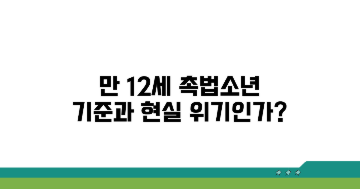 만 12세 촉법소년 기준과 현황
