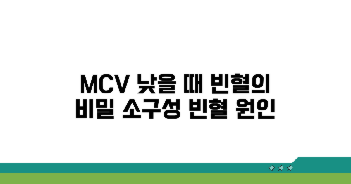 MCV 낮을 때: 소구성 빈혈 원인